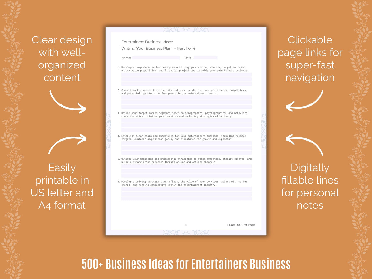 Entertainers Business Templates