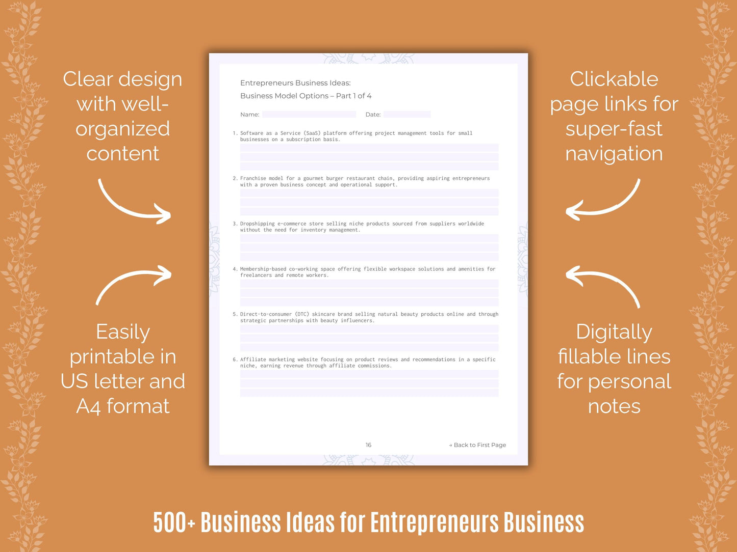 Entrepreneurs Business Templates