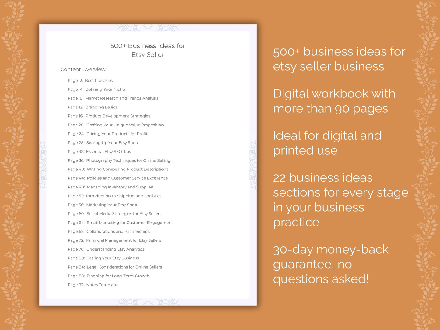 Etsy Seller Business Worksheets