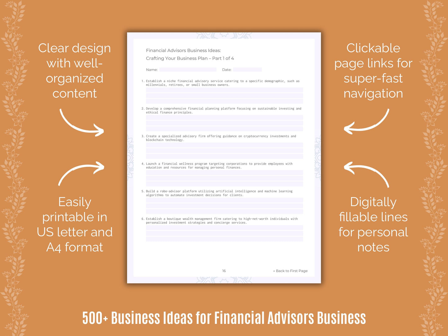 Financial Advisors Business Templates