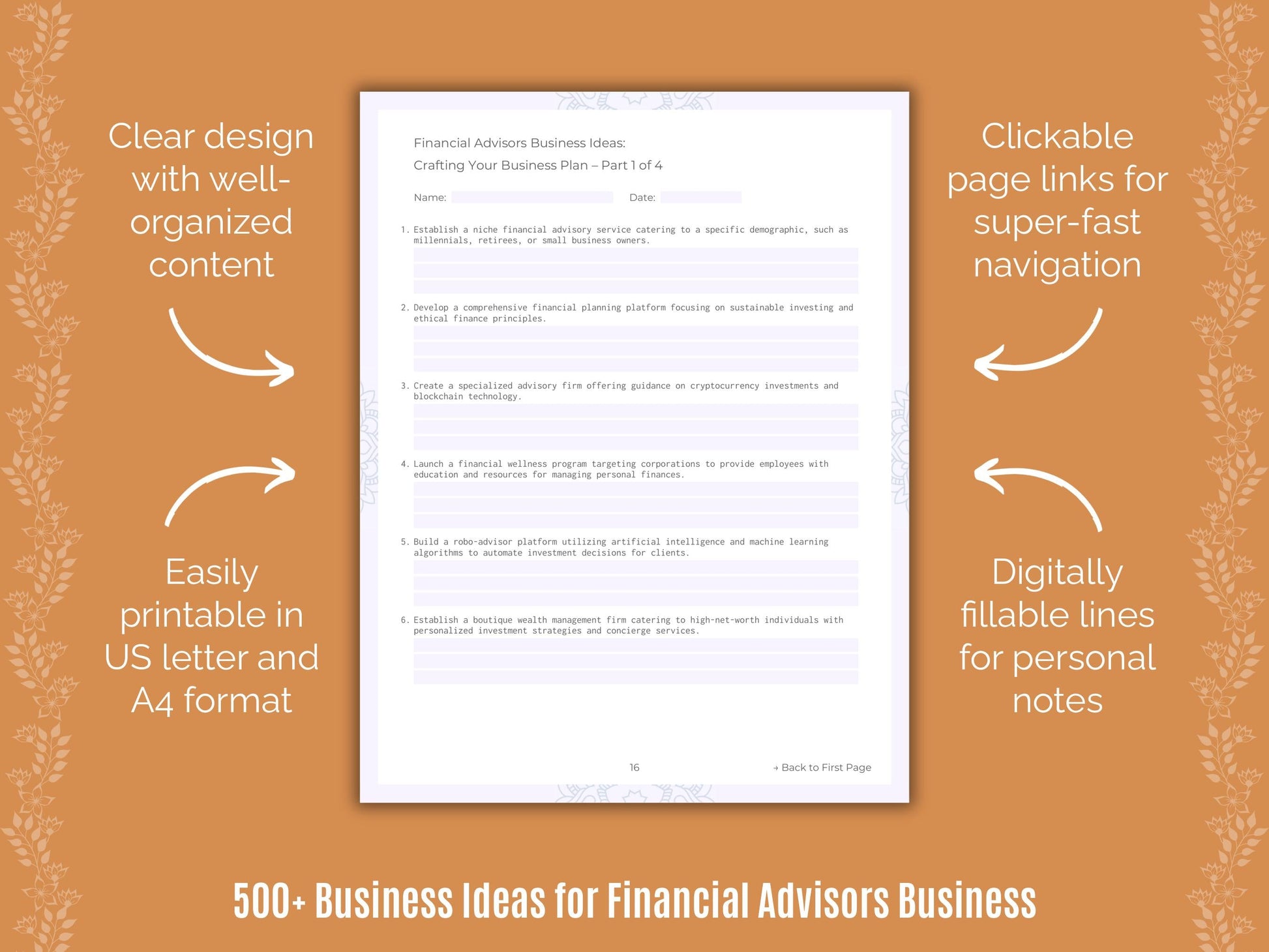 Financial Advisors Business Templates