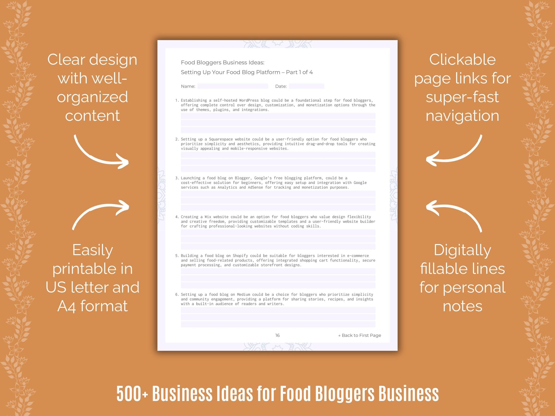 Food Bloggers Business Templates