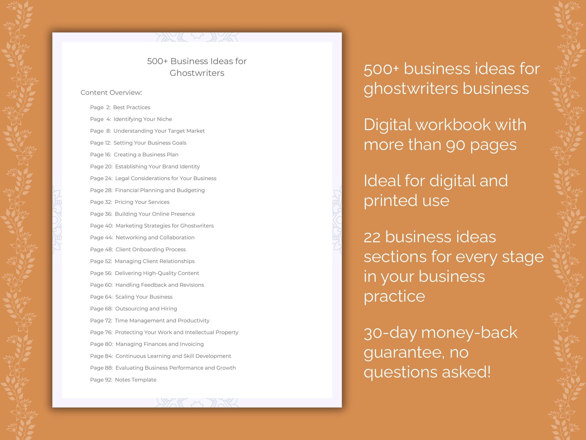 Ghostwriters Business Worksheets