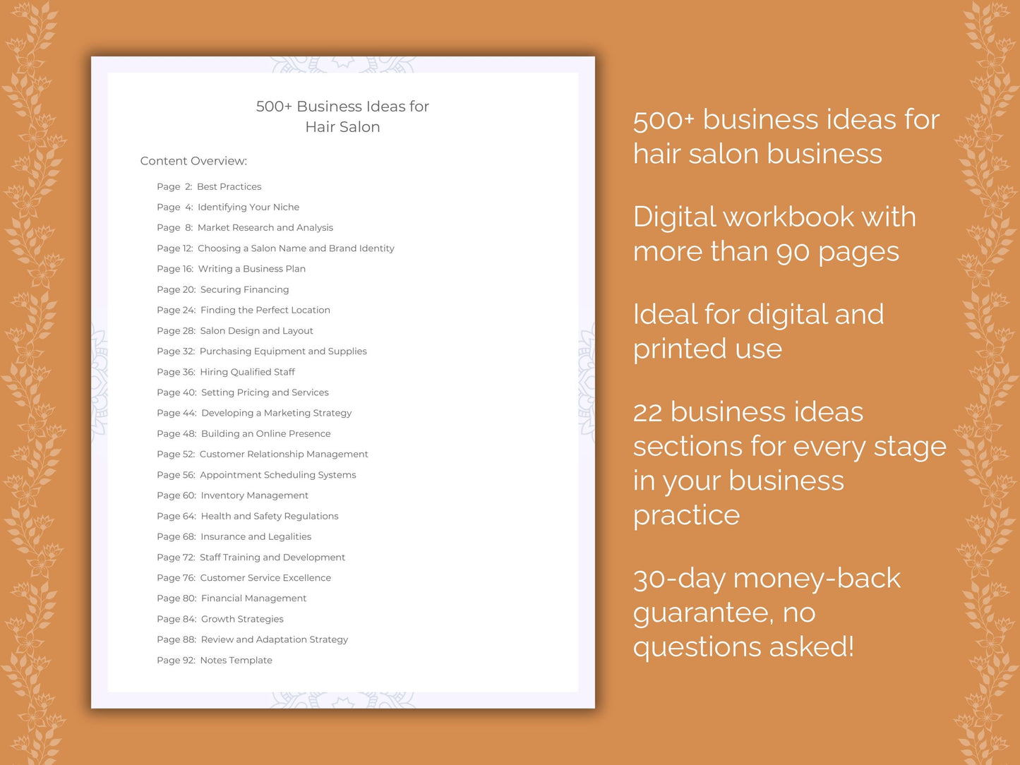 Hair Salon Business Worksheets