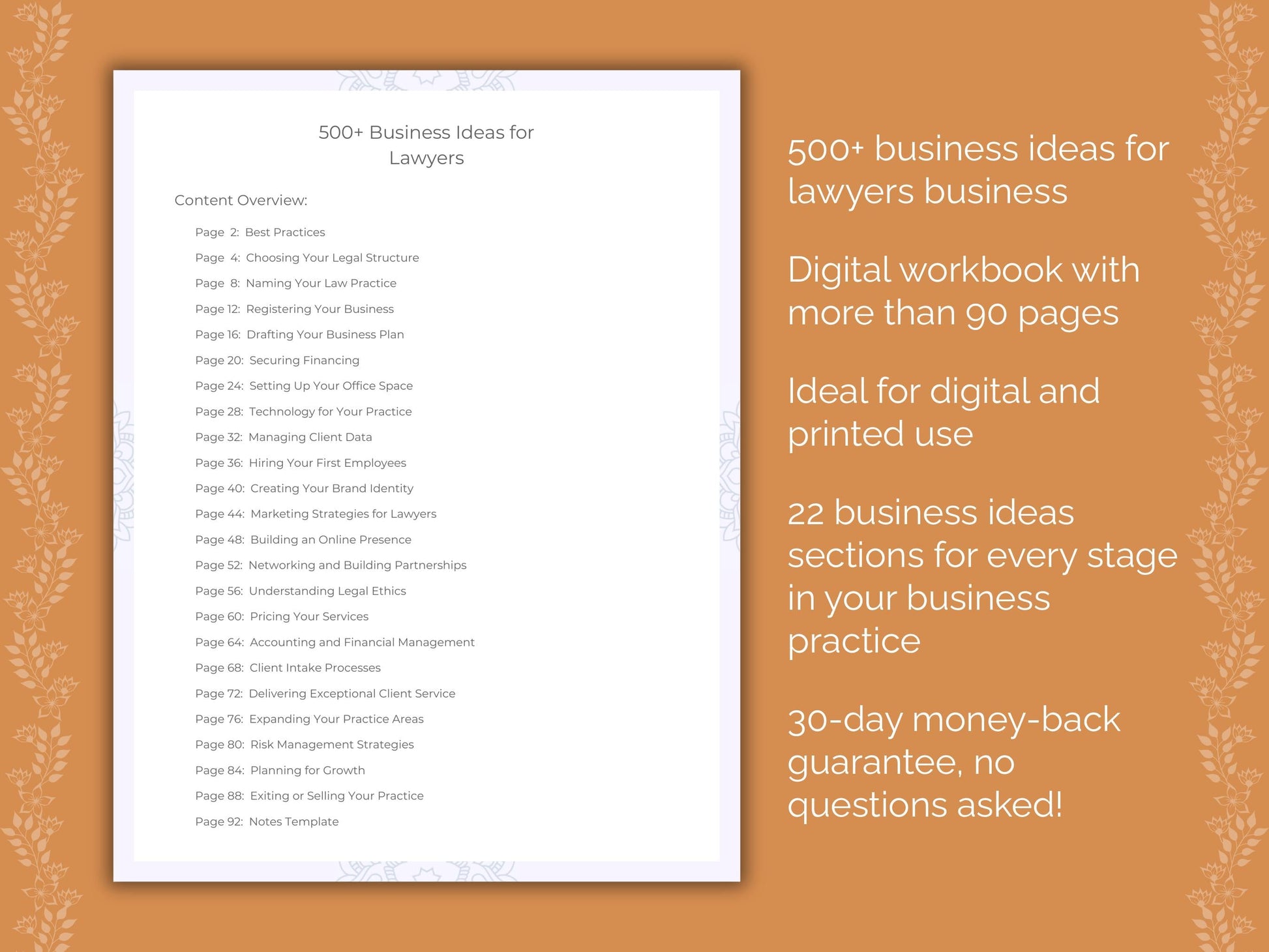 Lawyers Business Worksheets