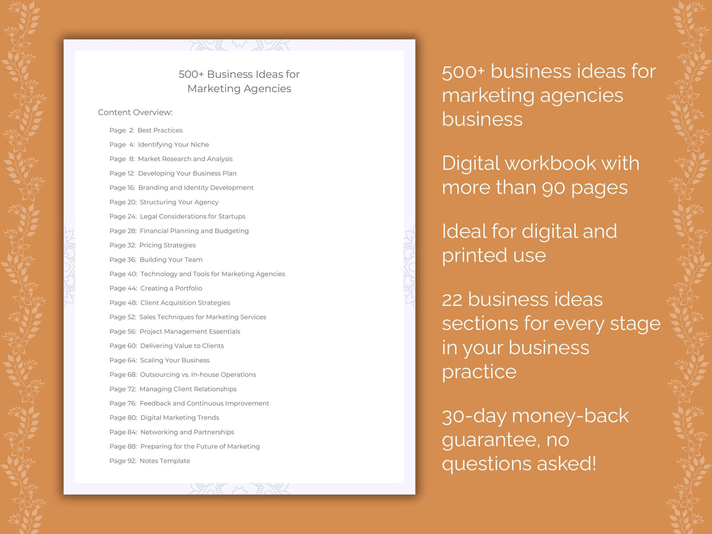 Marketing Agencies Business Worksheets