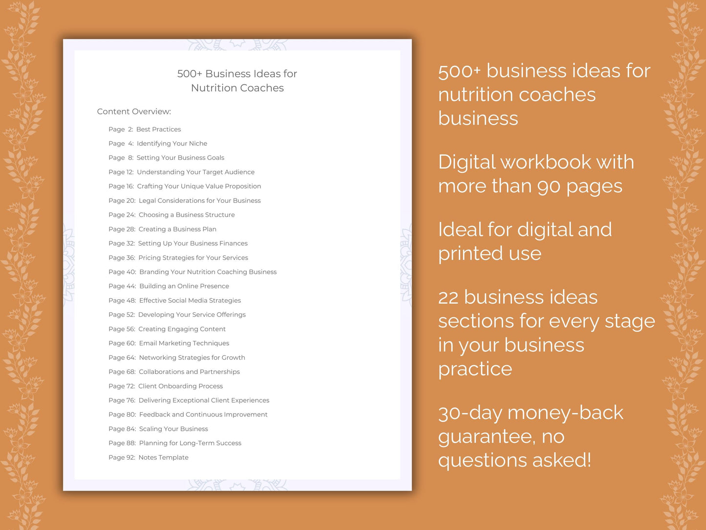 Nutrition Coaches Business Worksheets