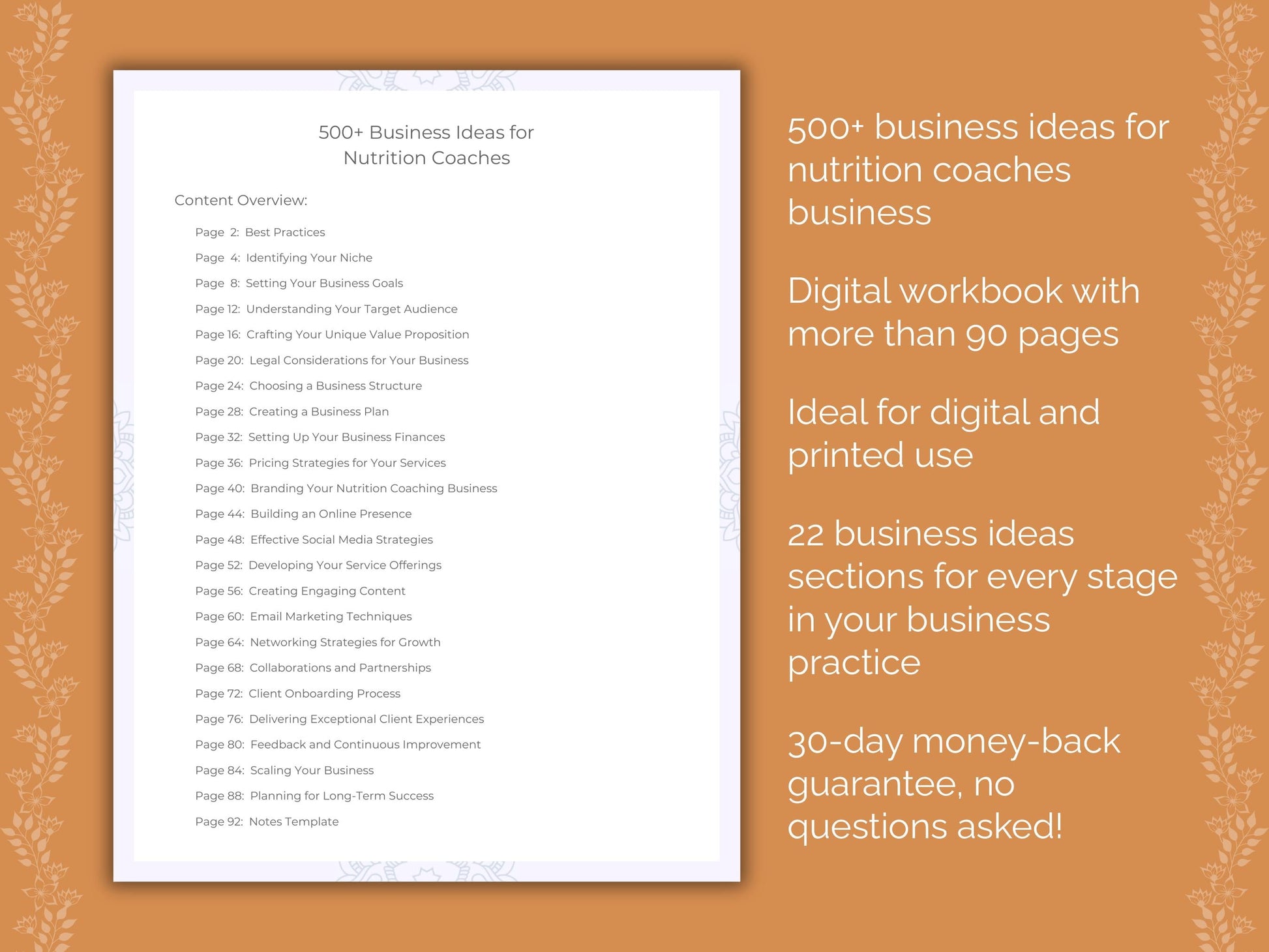 Nutrition Coaches Business Worksheets