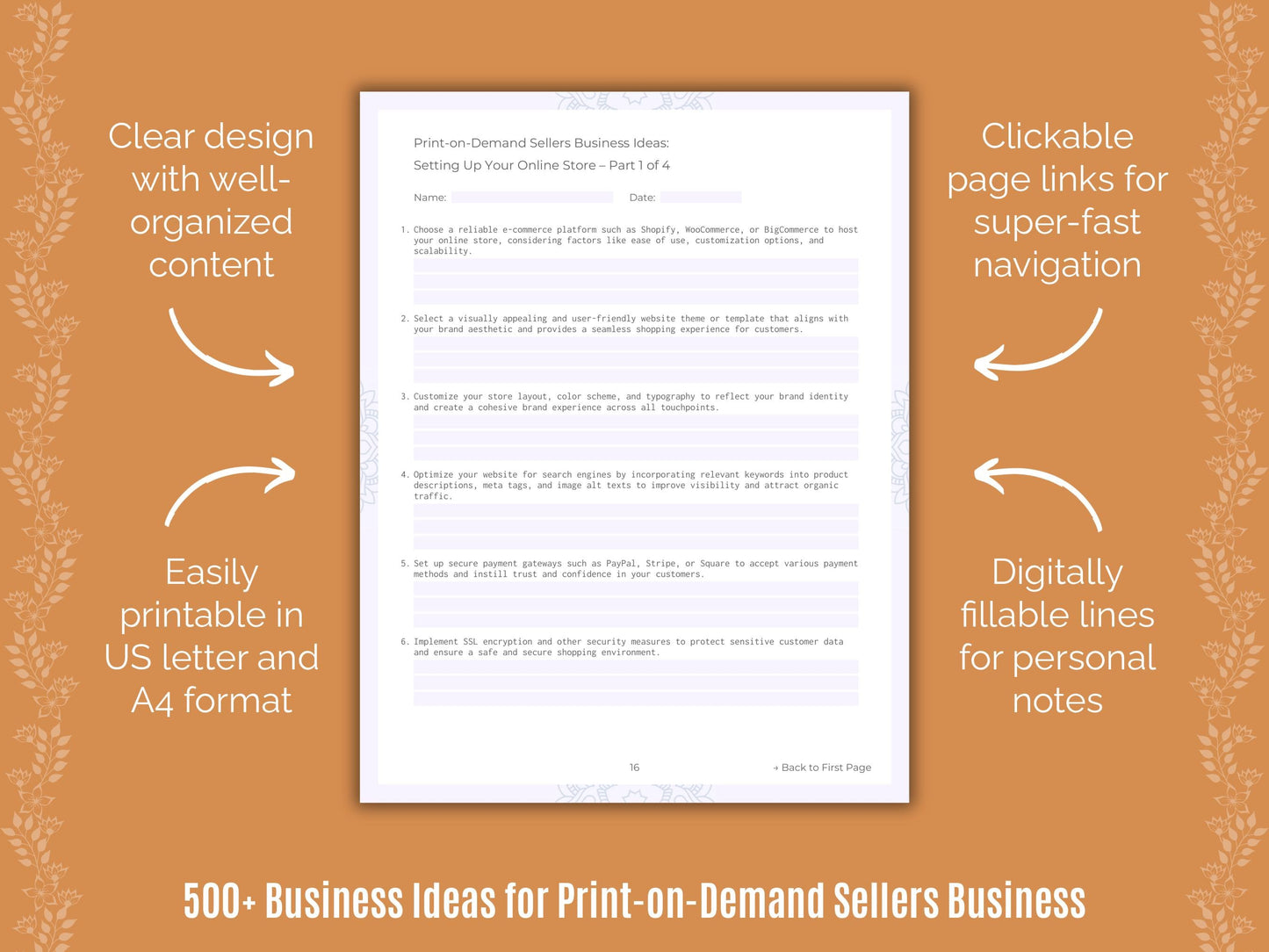 Print-on-Demand Sellers Business Templates