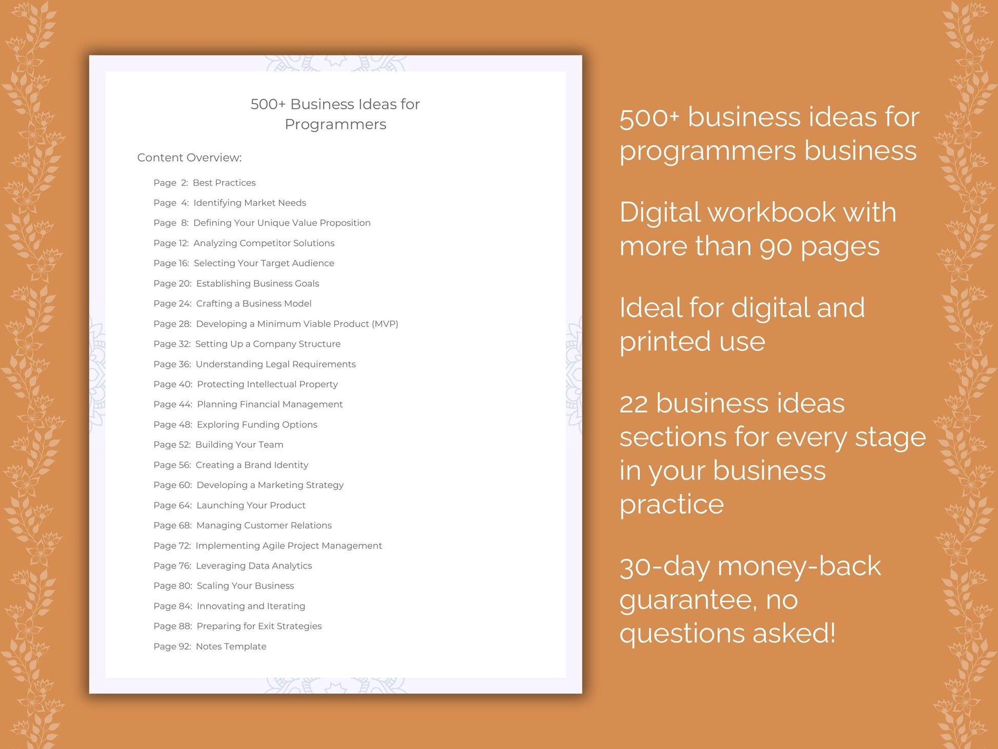 Programmers Business Worksheets