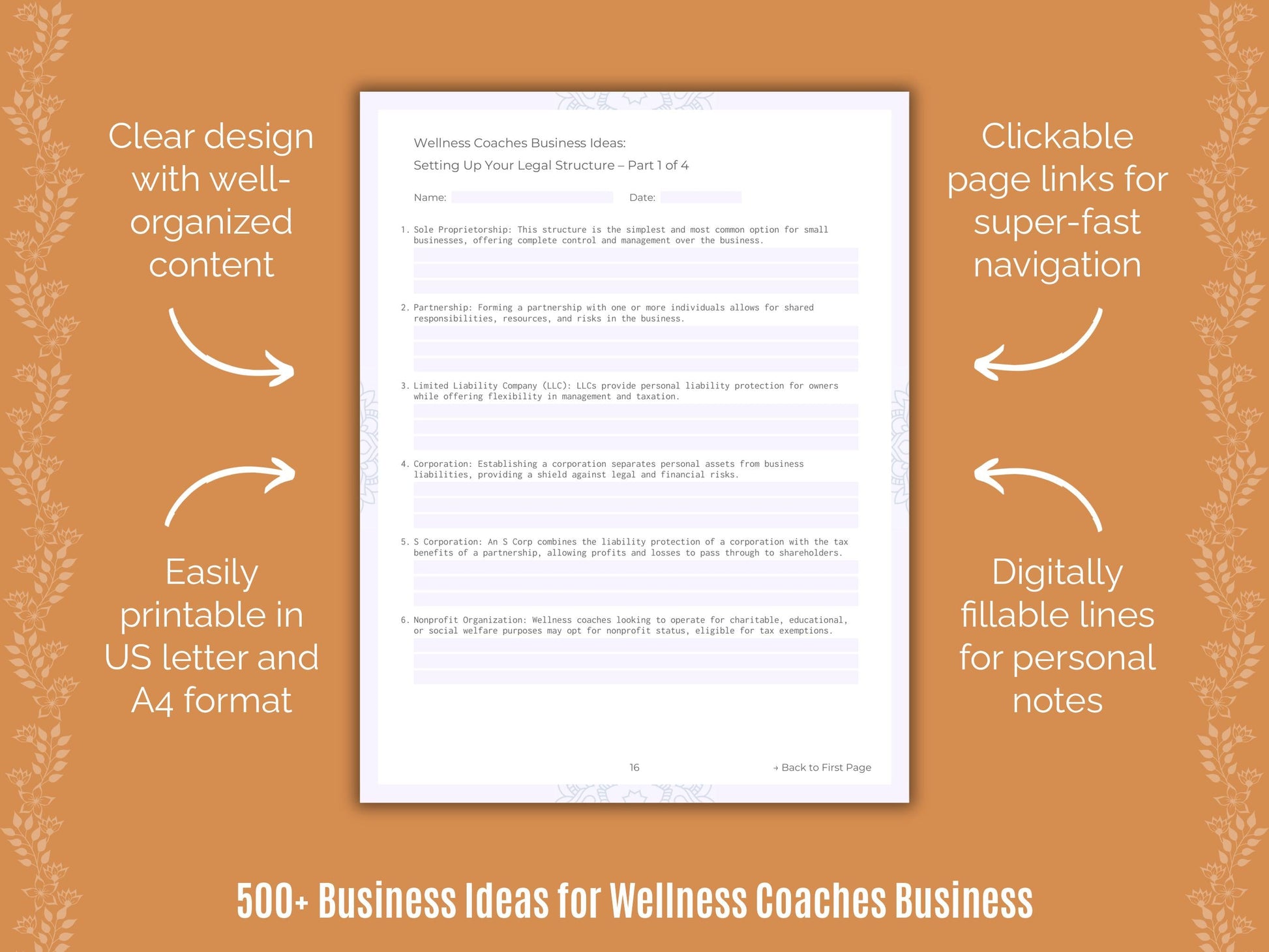 Wellness Coaches Business Templates