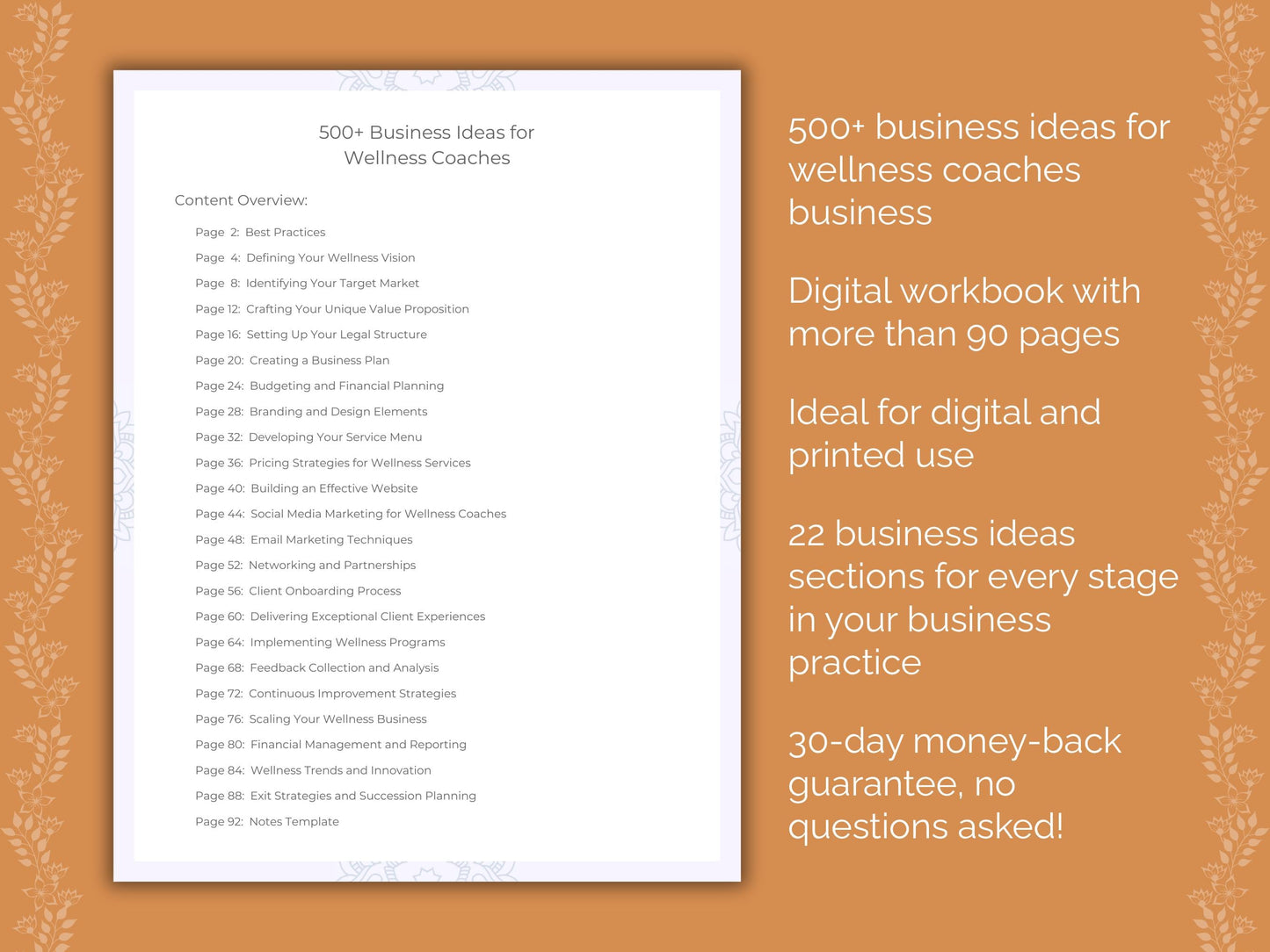 Wellness Coaches Business Worksheets