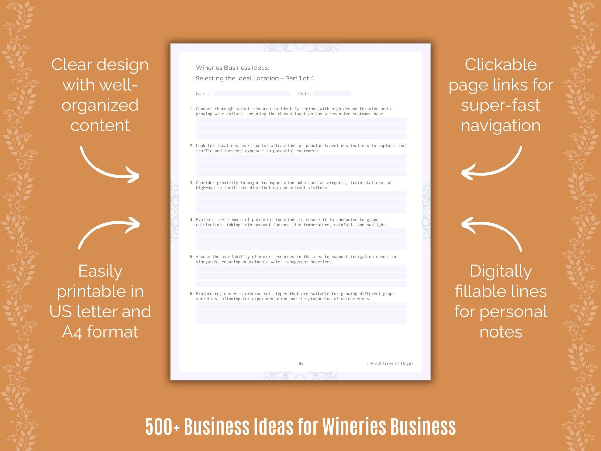 Wineries Business Templates