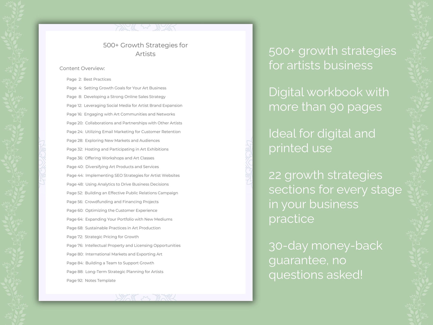 Artists Business Worksheets