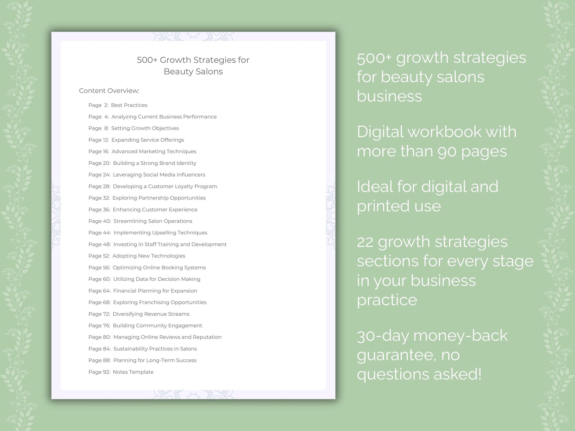 Beauty Salons Business Worksheets