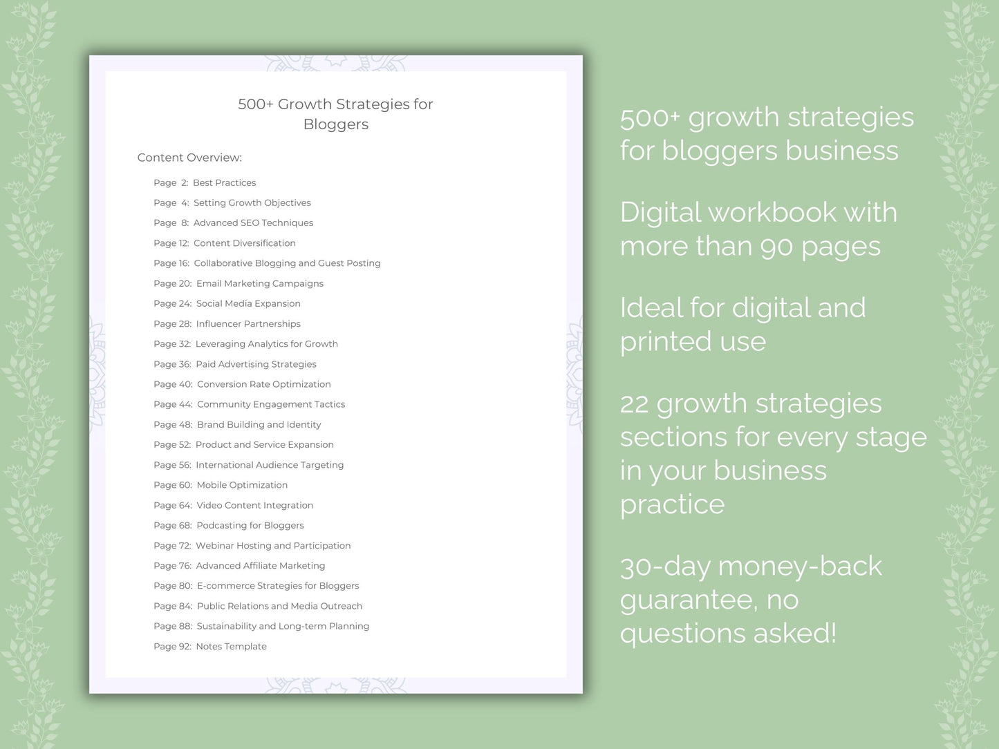 Bloggers Business Worksheets