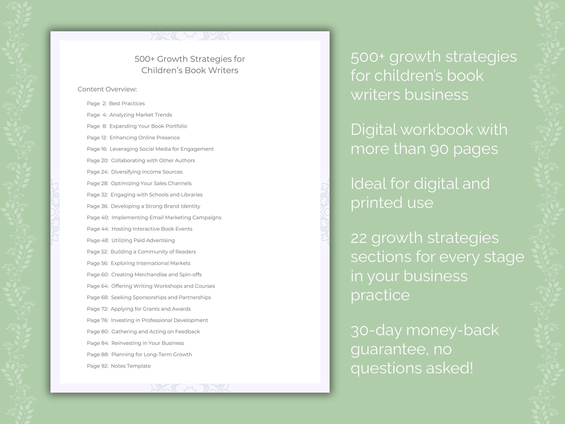 Children’s Book Writers Business Worksheets