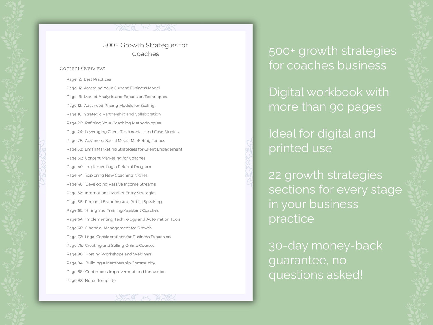 Coaches Business Worksheets