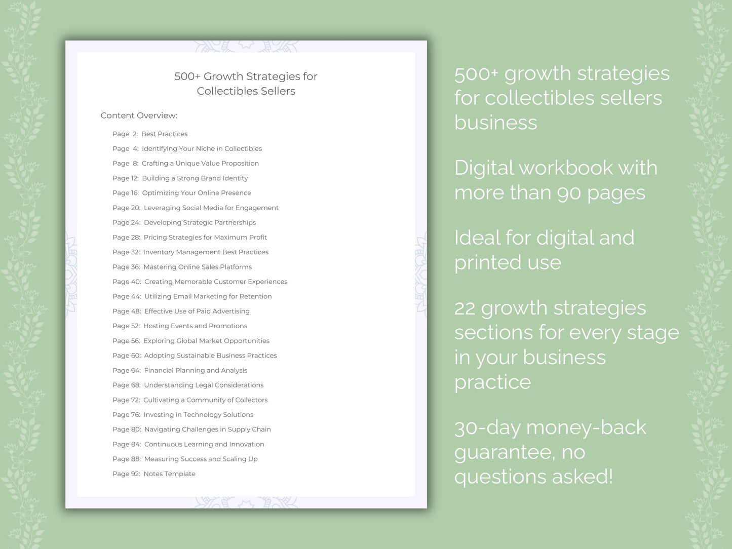 Collectibles Sellers Business Worksheets