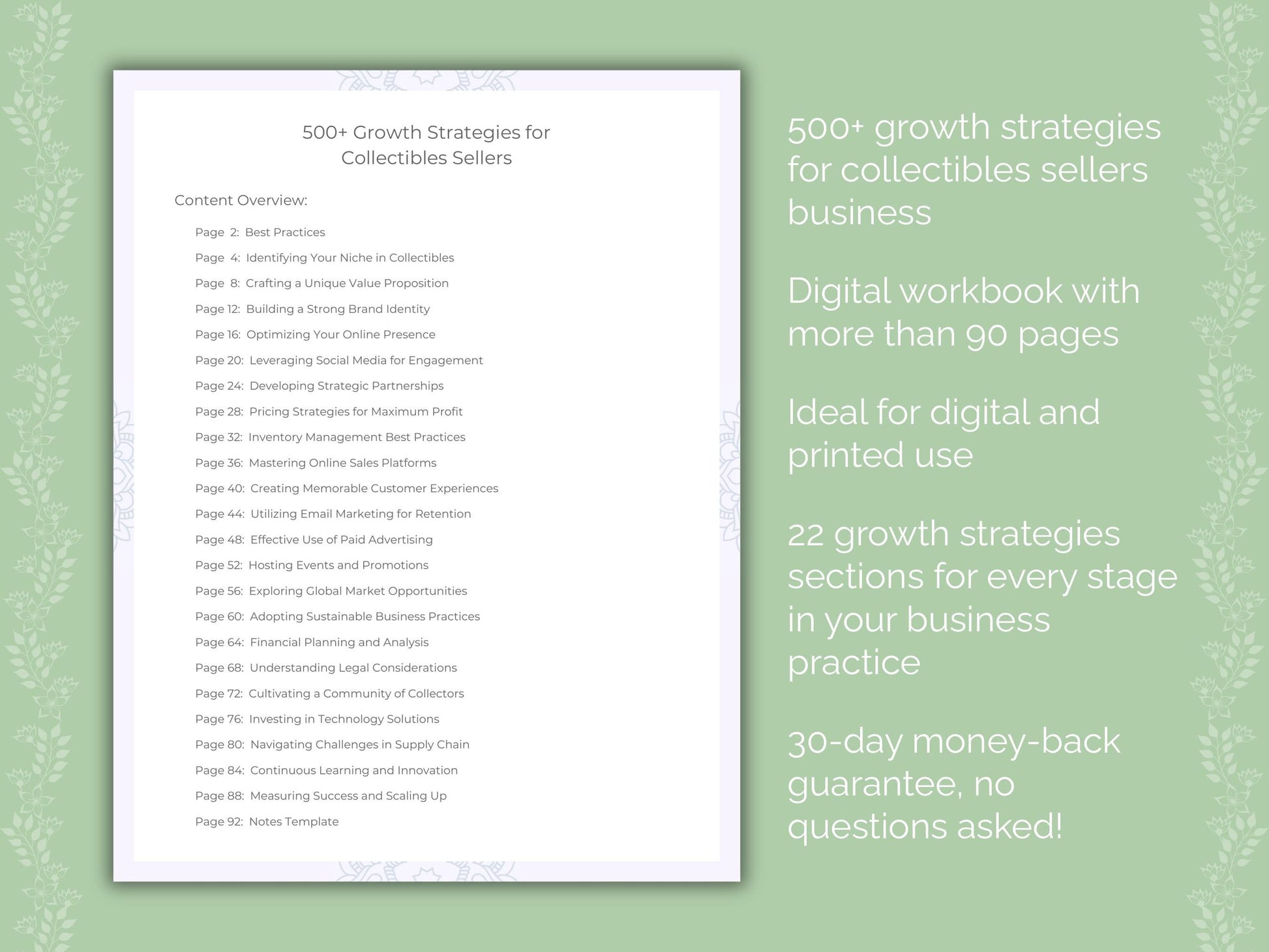 Collectibles Sellers Business Worksheets