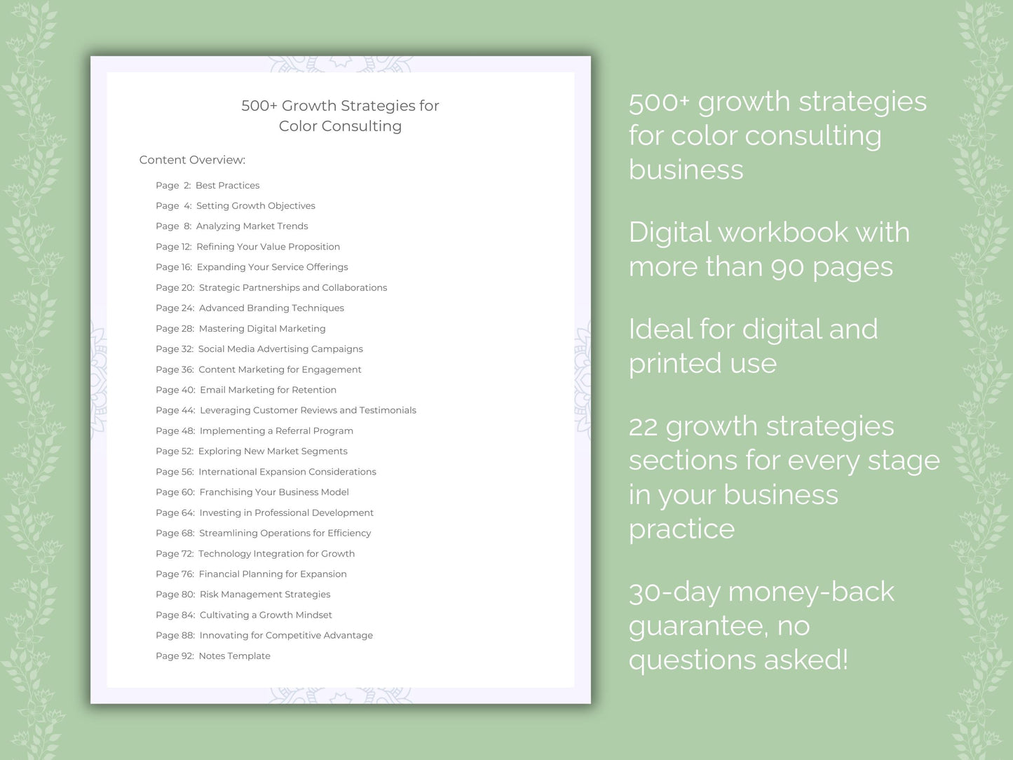 Color Consulting Business Worksheets