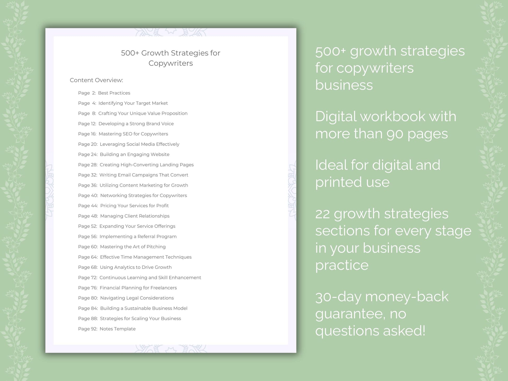 Copywriters Business Worksheets