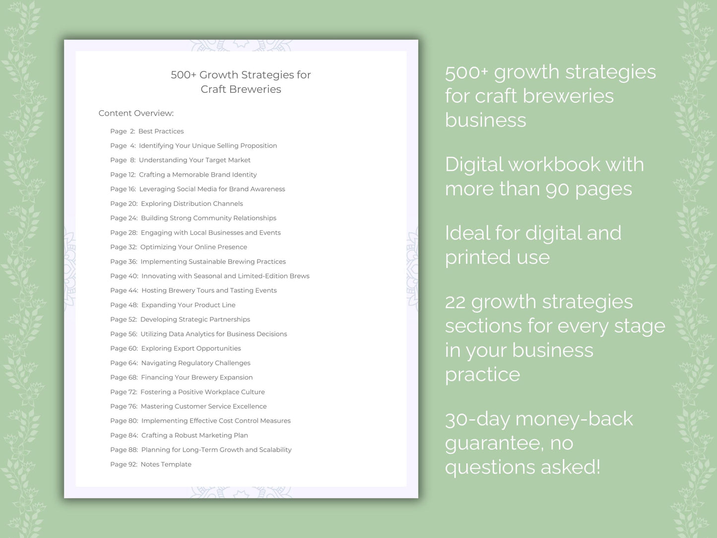 Craft Breweries Business Worksheets