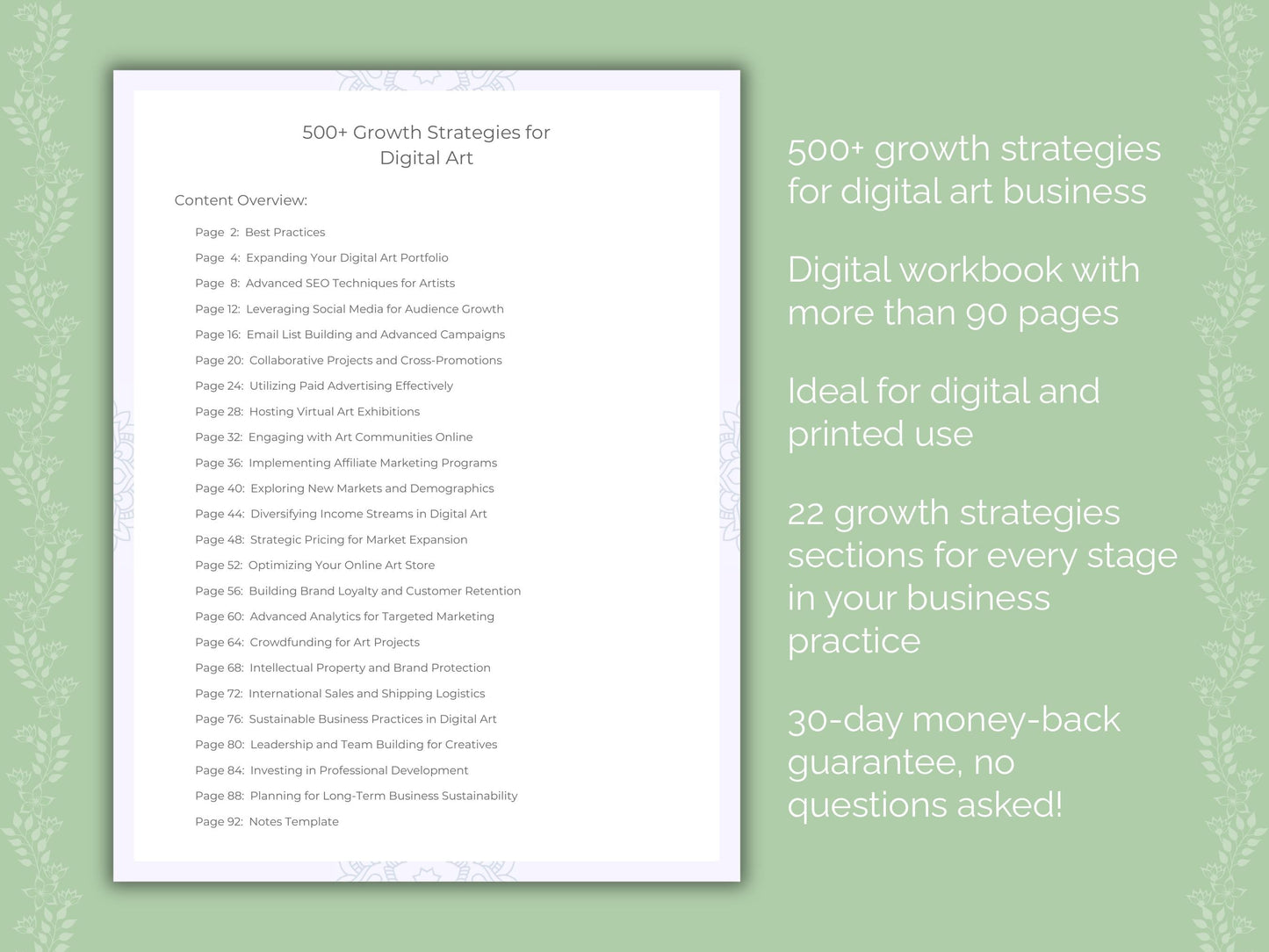 Digital Art Business Worksheets