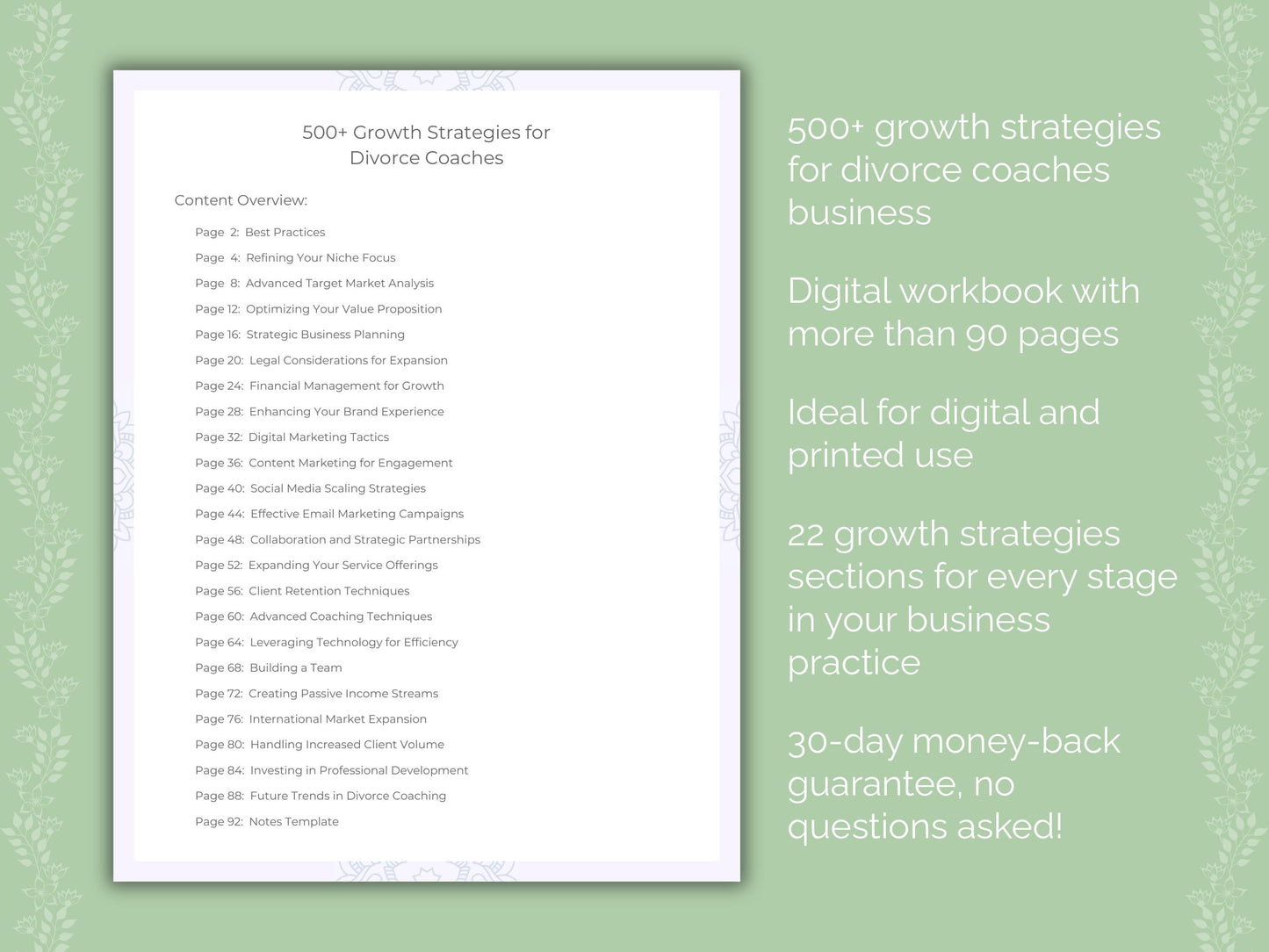 Divorce Coaches Business Worksheets