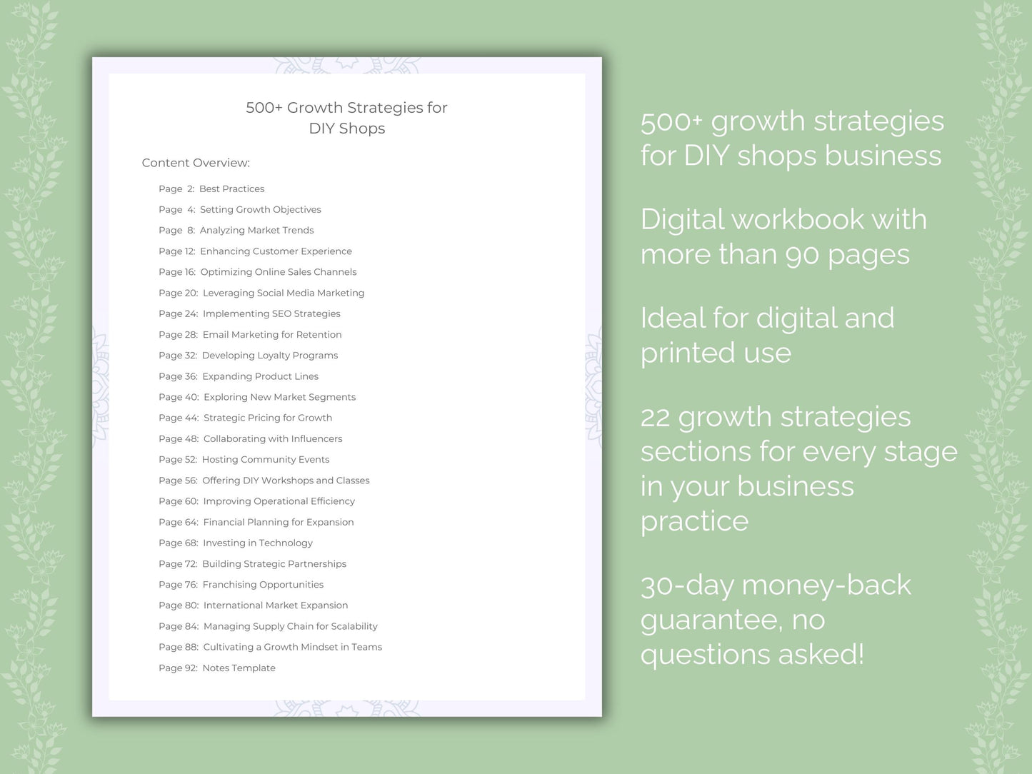 DIY Shops Business Worksheets