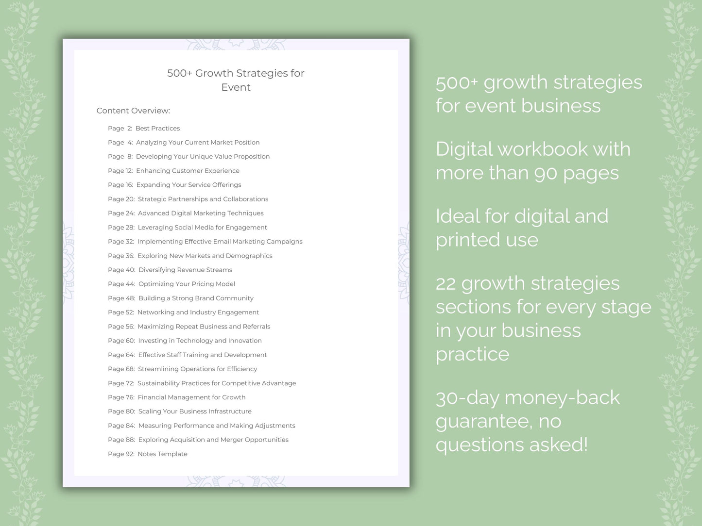 Event Business Worksheets