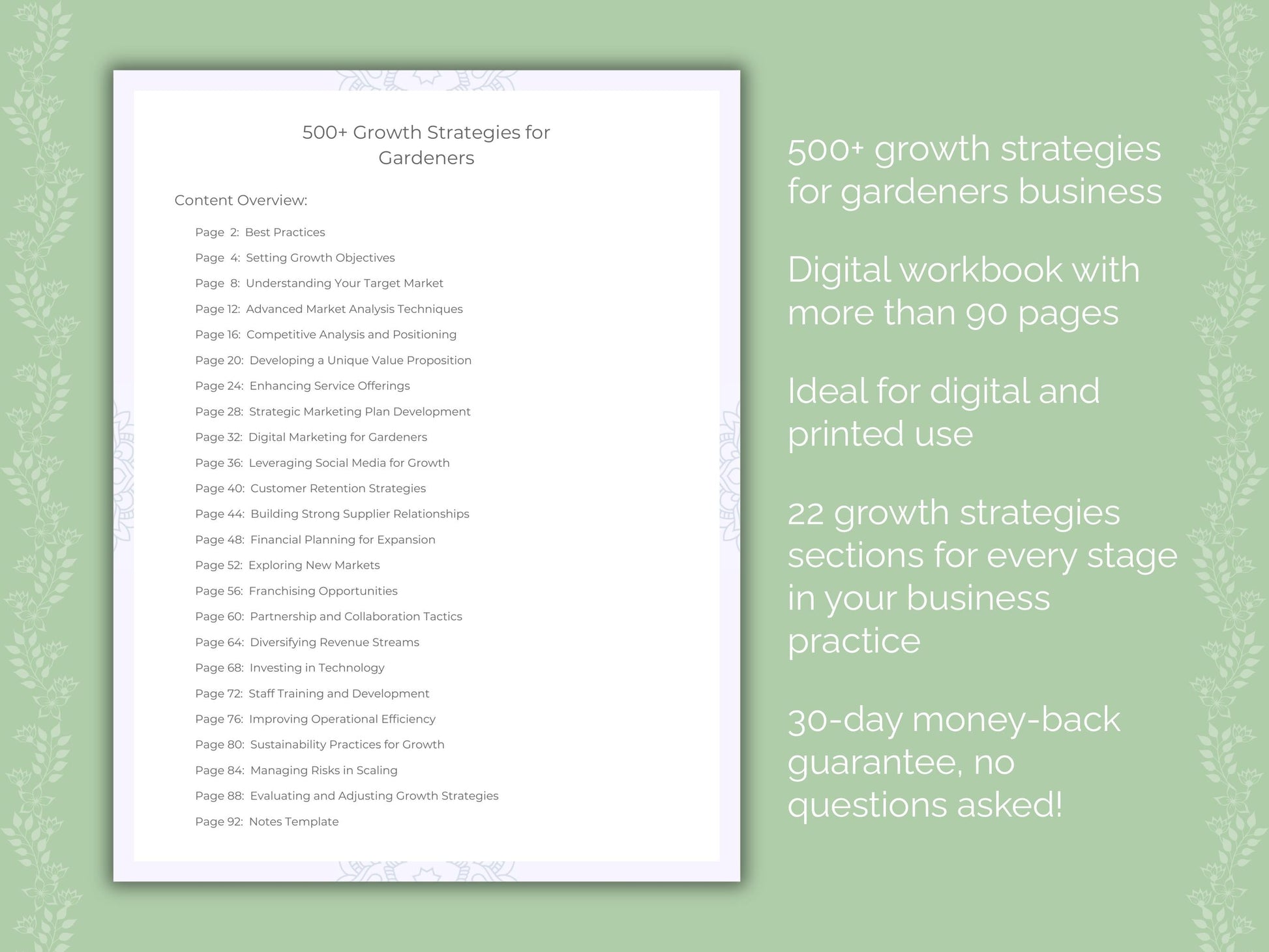 Gardeners Business Worksheets