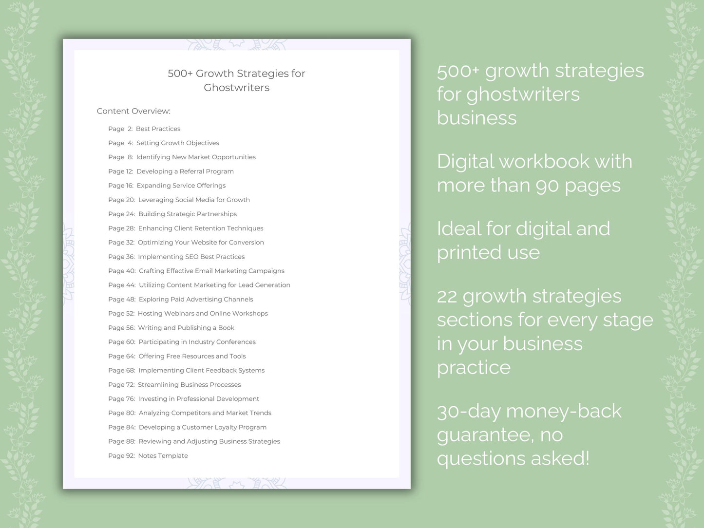 Ghostwriters Business Worksheets