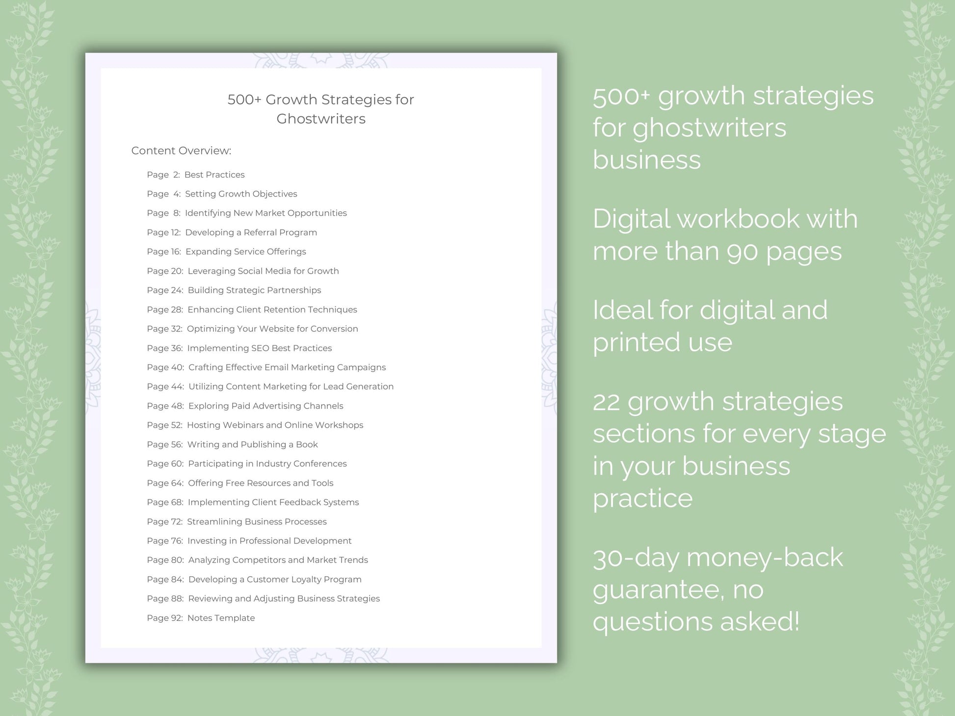 Ghostwriters Business Worksheets