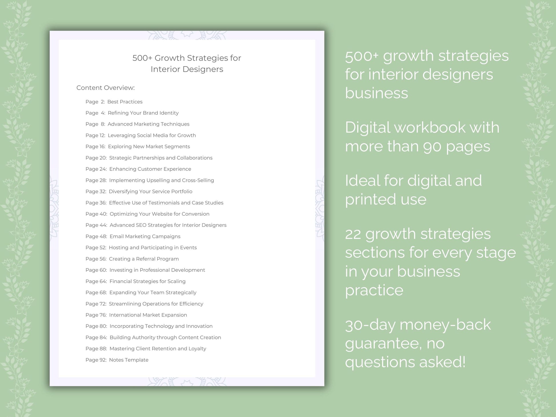 Interior Designers Business Worksheets