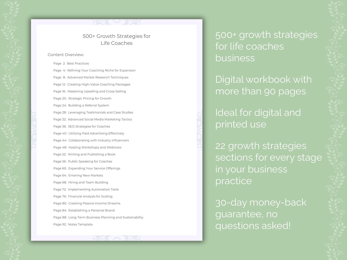 Life Coaches Business Worksheets