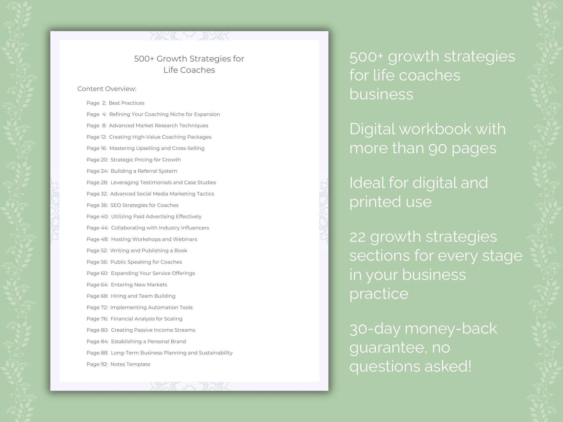 Life Coaches Business Worksheets