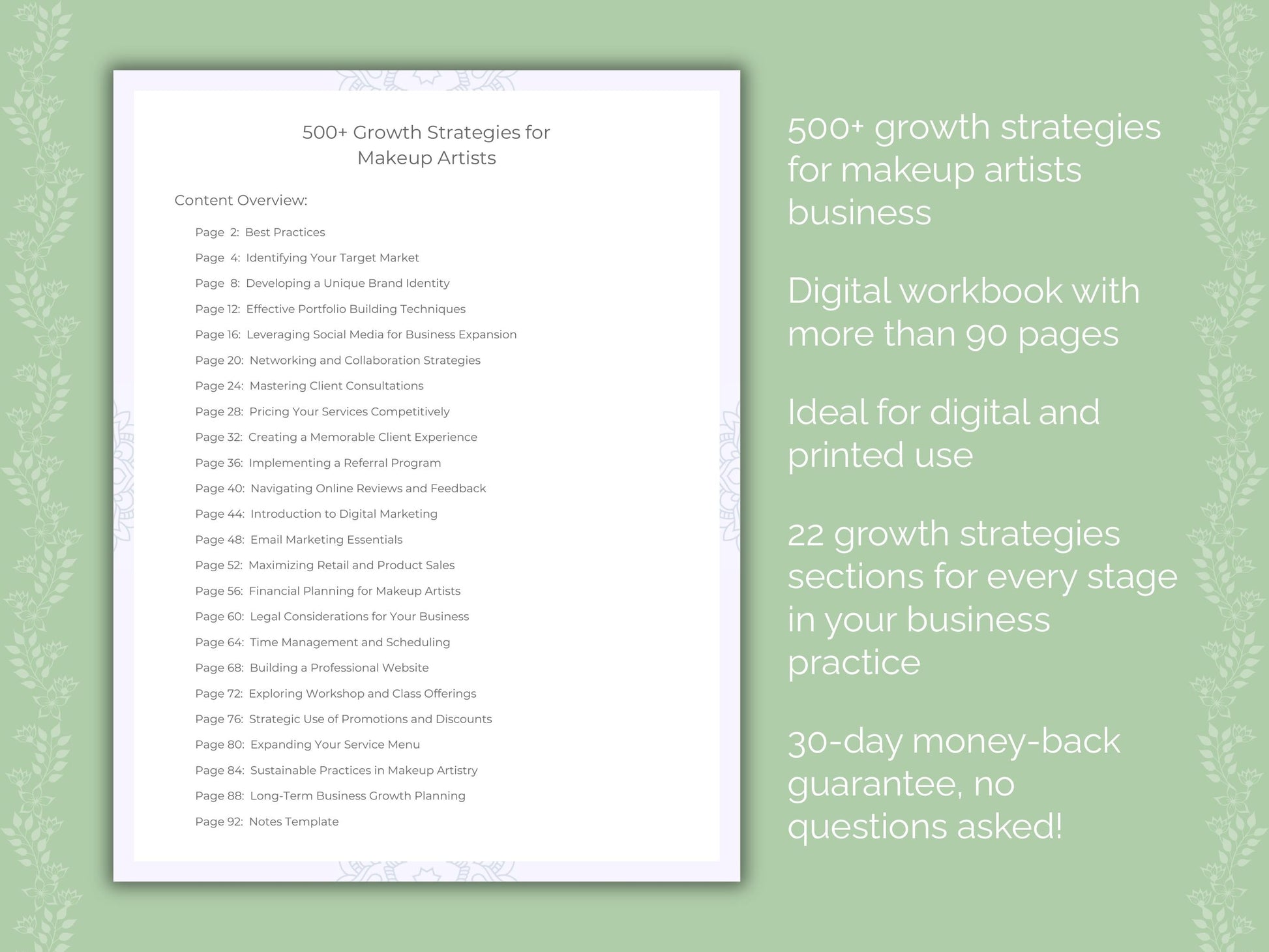 Makeup Artists Business Worksheets