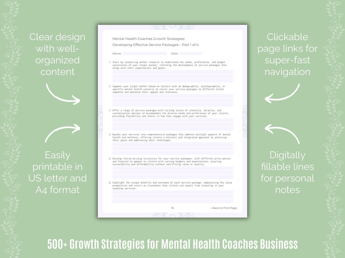 Mental Health Coaches Business Templates