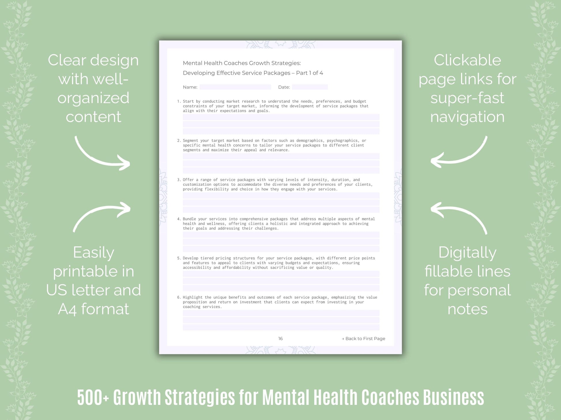 Mental Health Coaches Business Templates