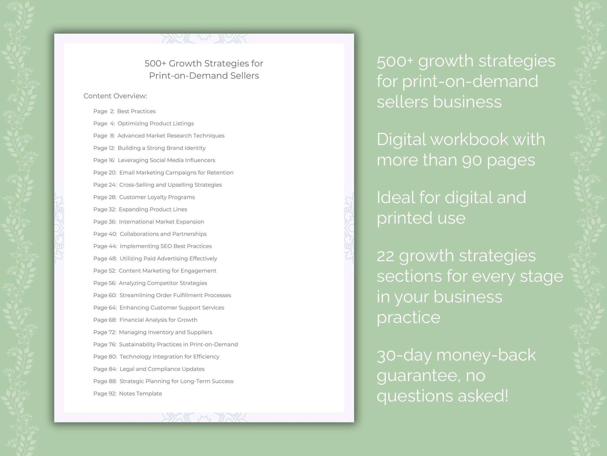 Print-on-Demand Sellers Business Worksheets