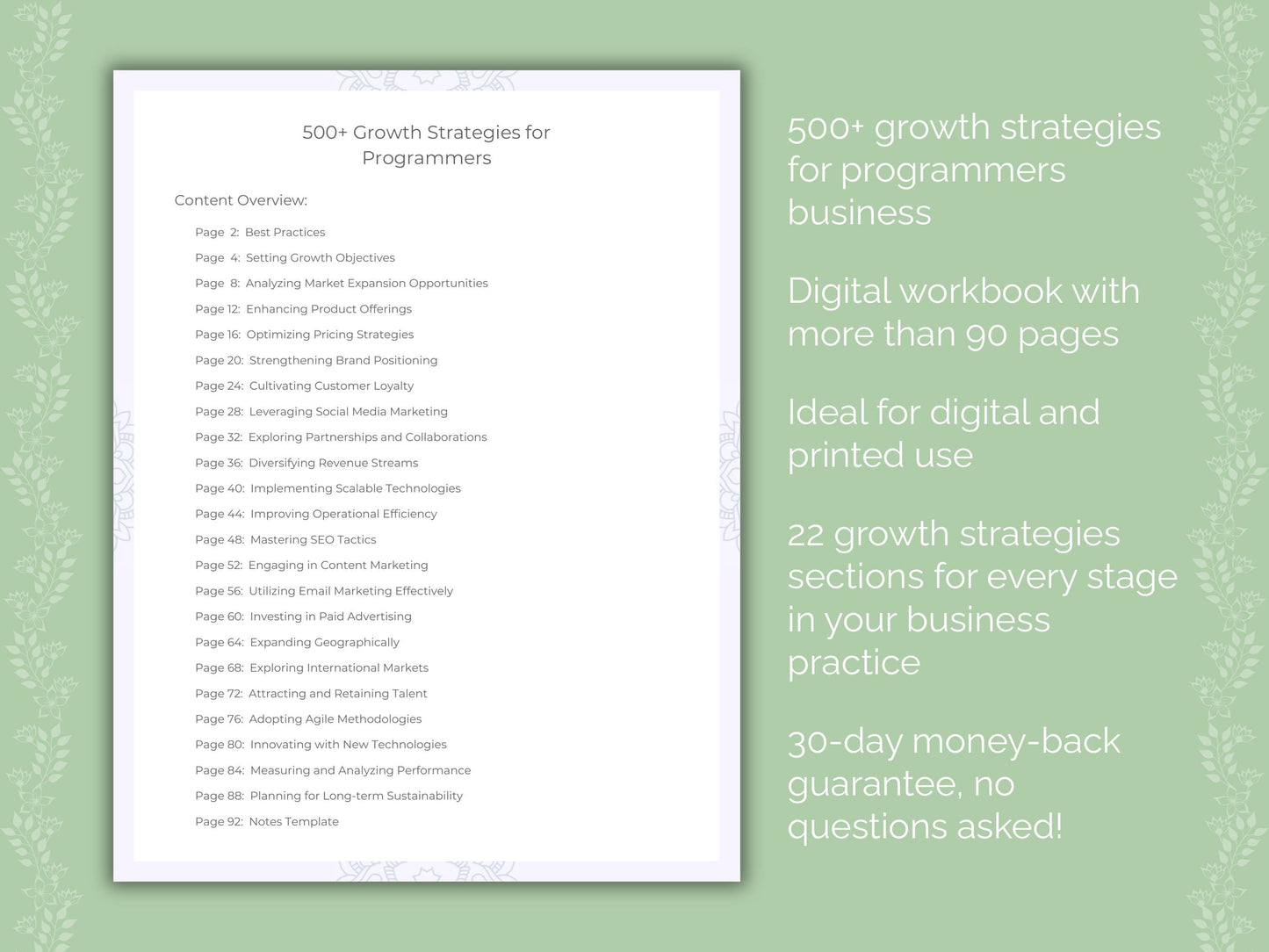 Programmers Business Worksheets