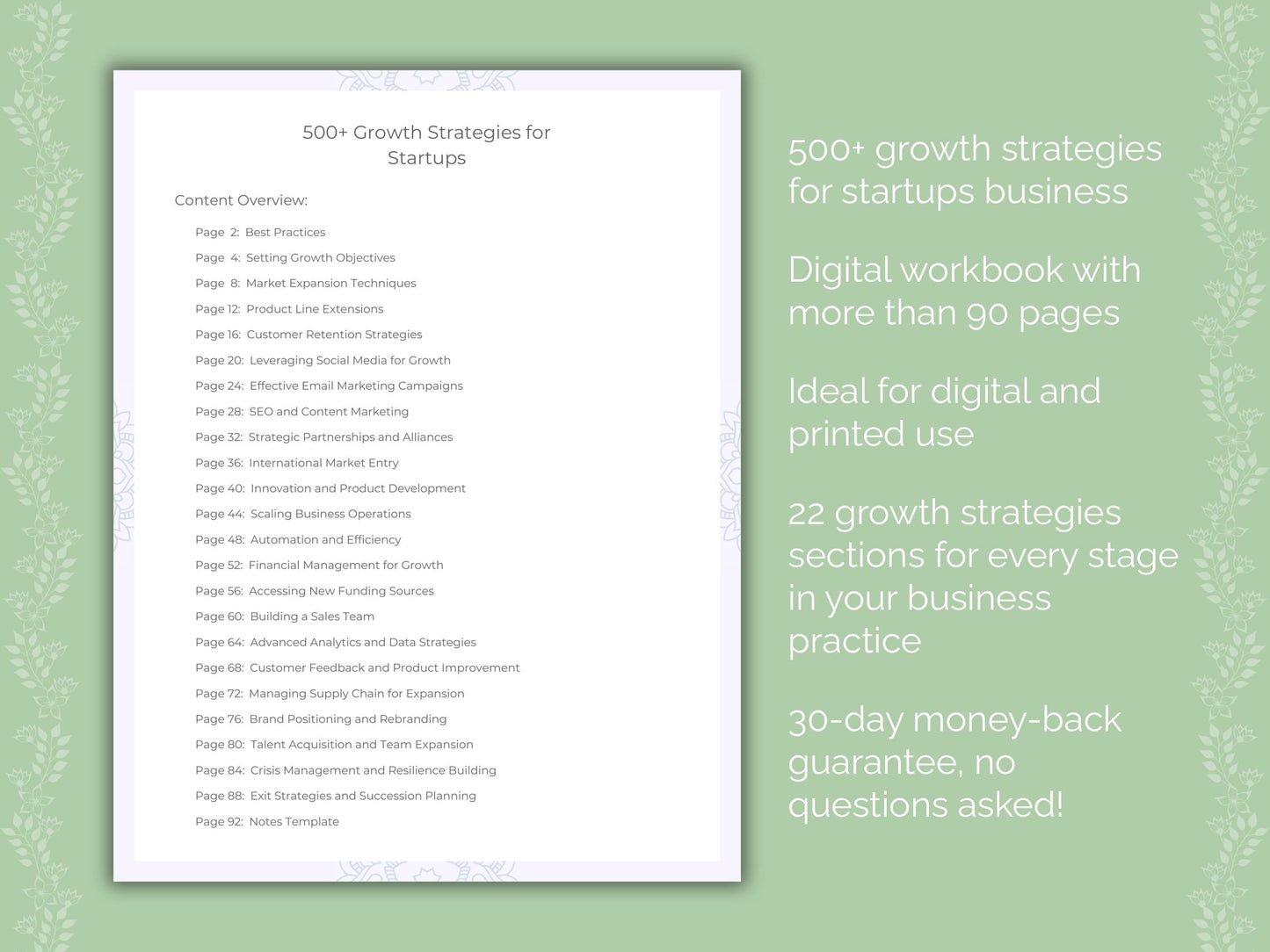 Startups Business Worksheets