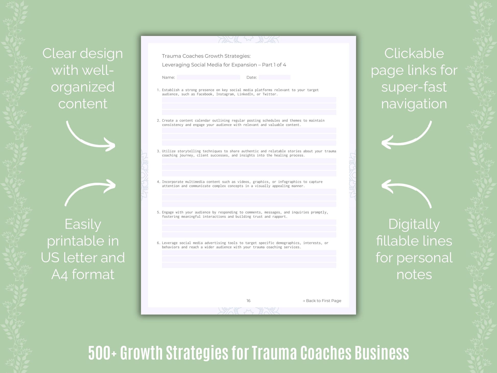 Trauma Coaches Business Templates