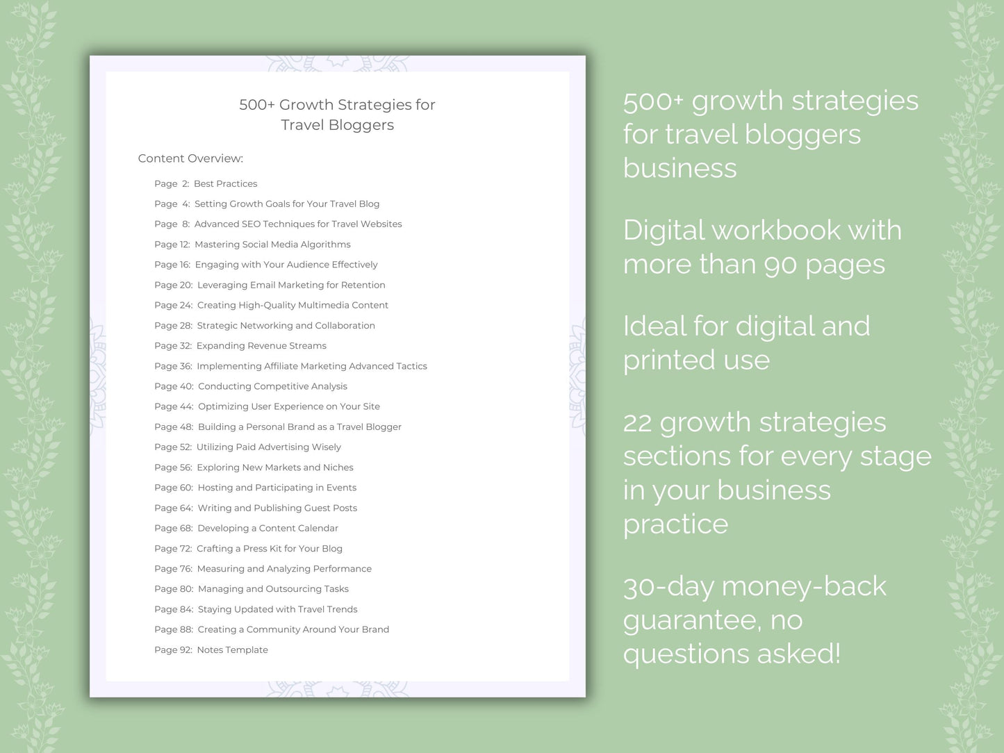 Travel Bloggers Business Worksheets