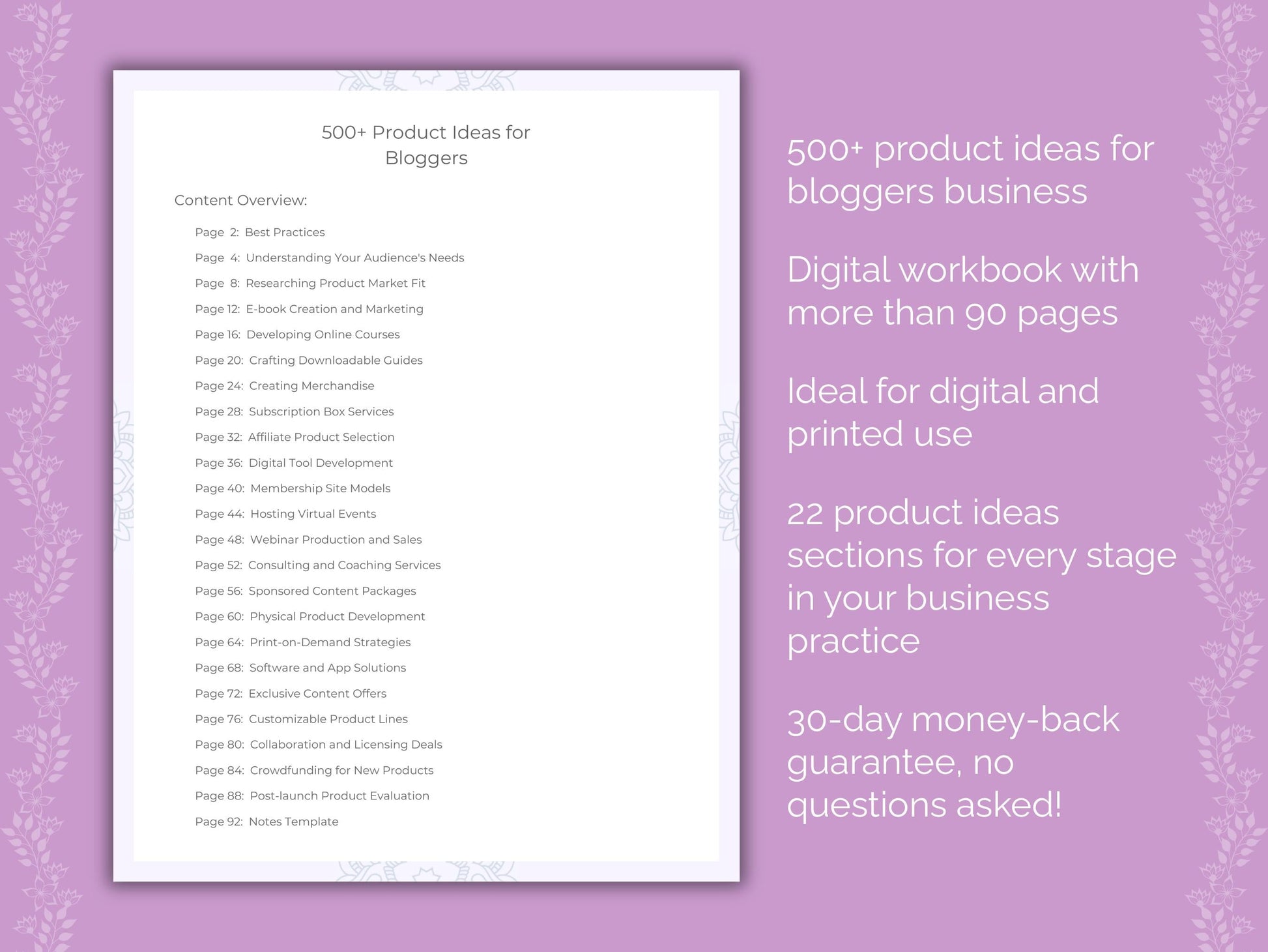 Bloggers Business Worksheets