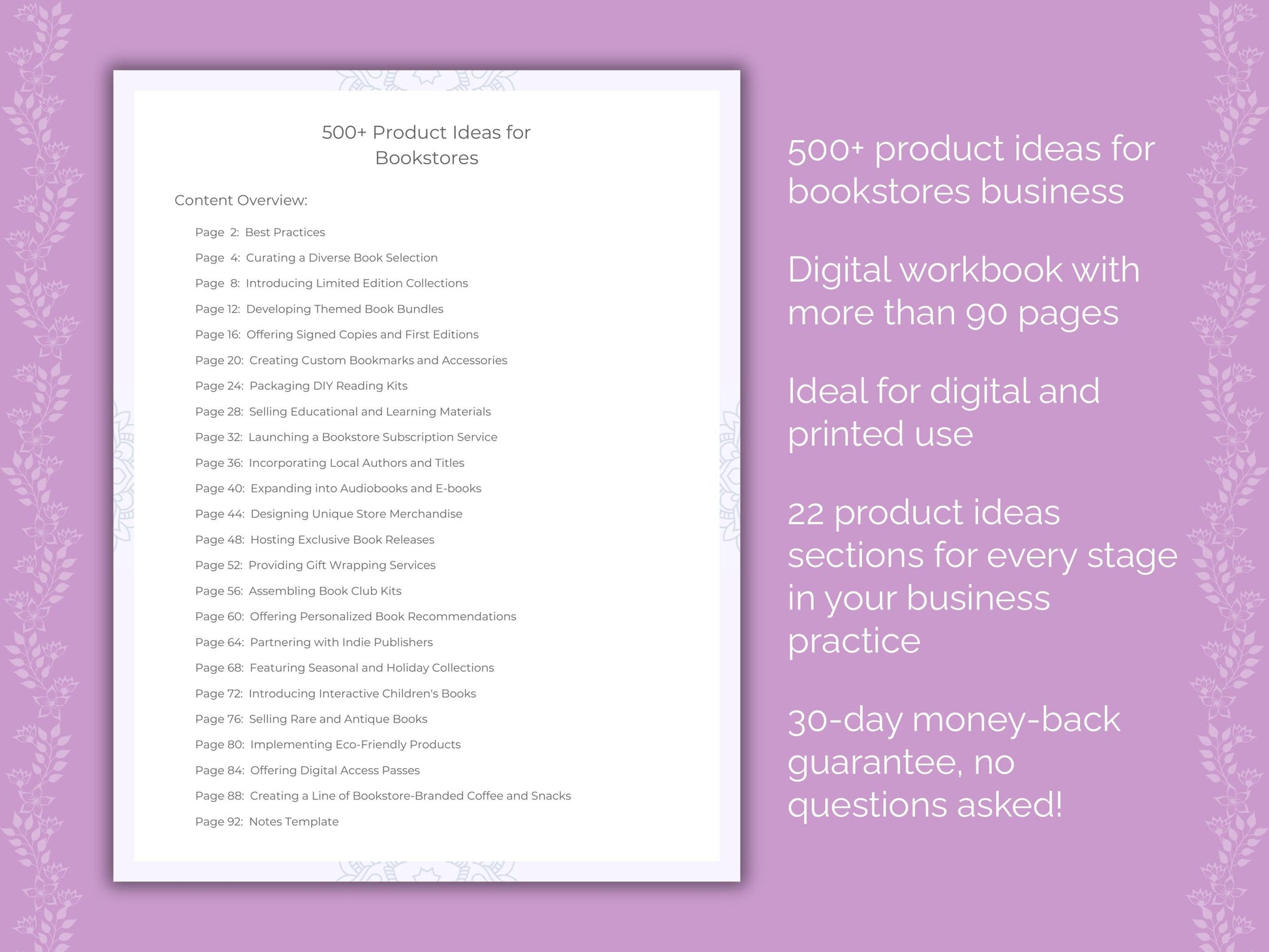 Bookstores Business Worksheets