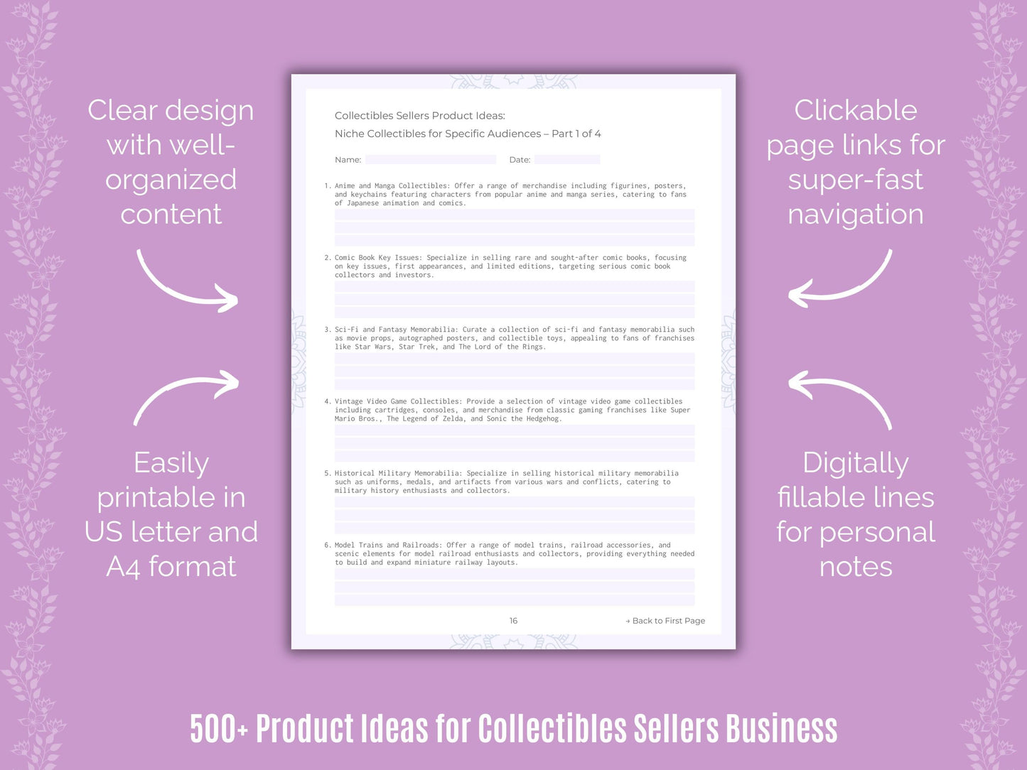 Collectibles Sellers Business Templates