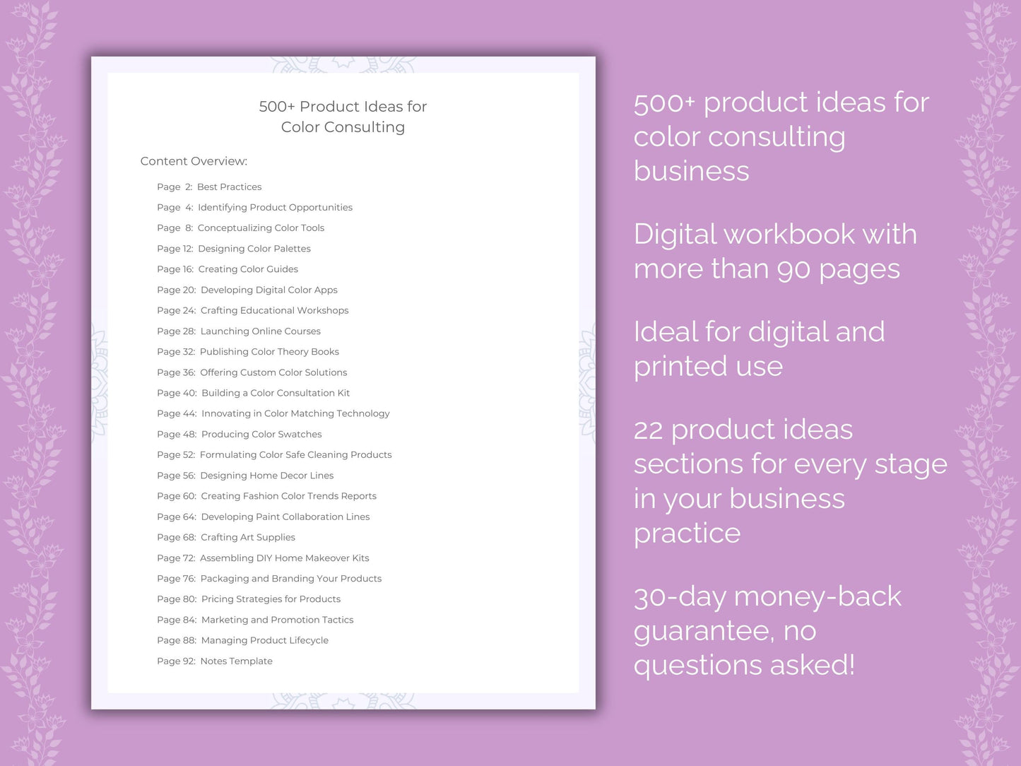 Color Consulting Business Worksheets