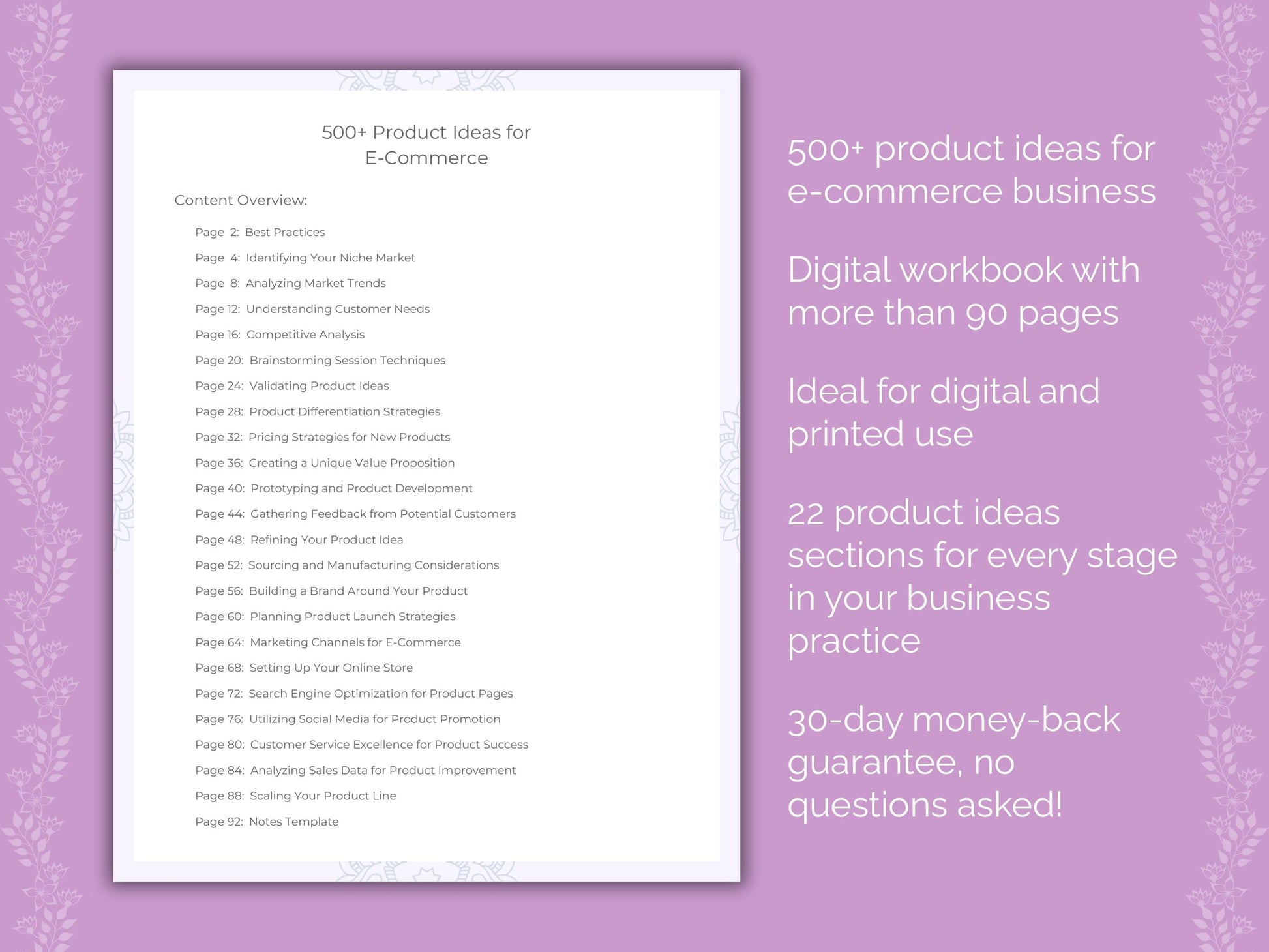 E-Commerce Business Worksheets